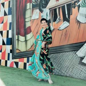 FARM Rio Mixed Banana Wrap Dress Large